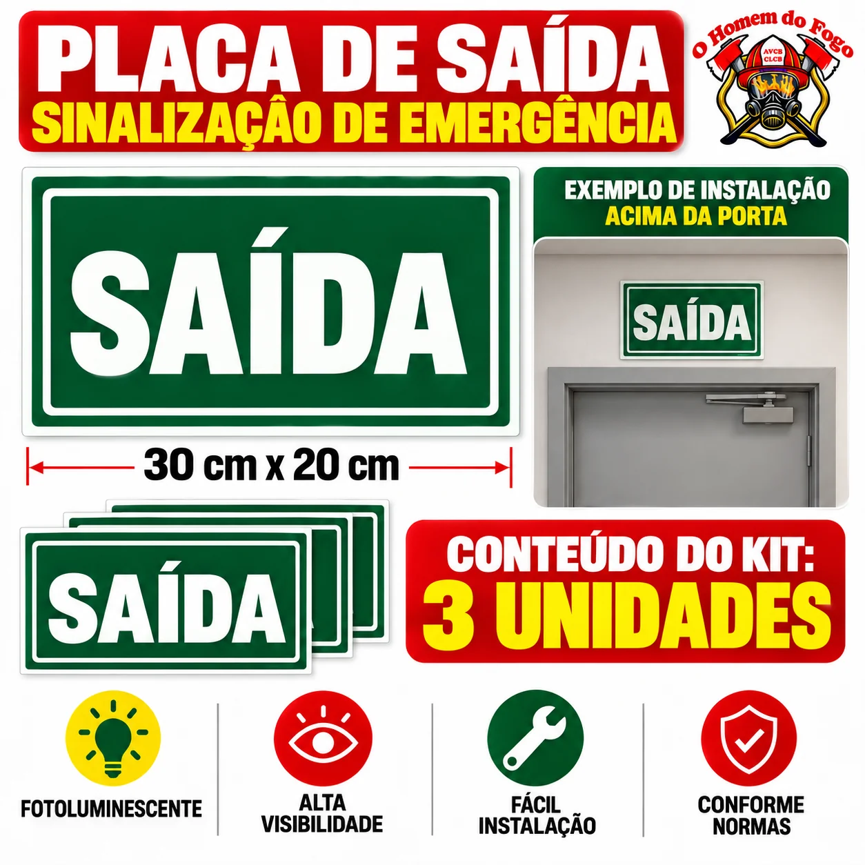 Placas de saída
